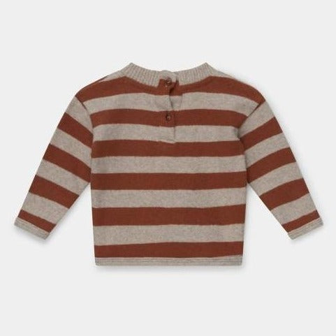 baby striped sweater in beige/brown