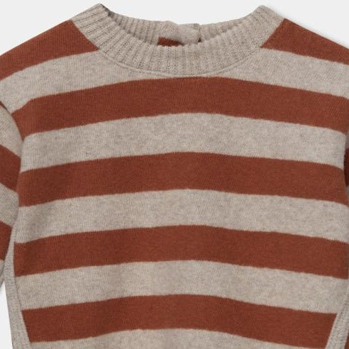 baby striped sweater in beige/brown