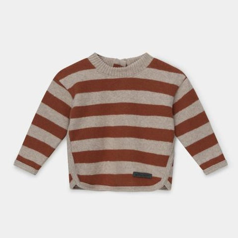 baby striped sweater in beige/brown