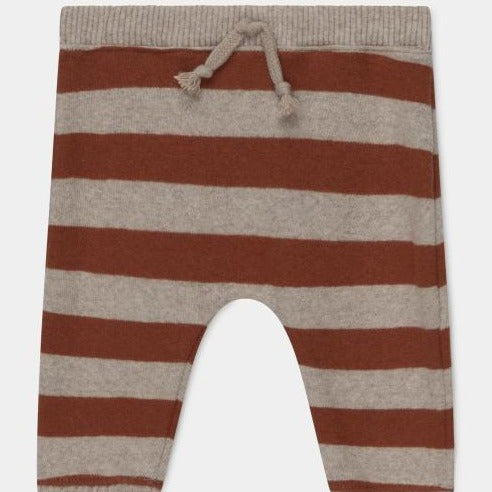 baby striped sweatpants in beige/brown