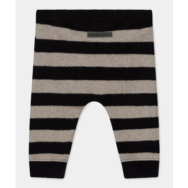 baby striped sweatpants in black/beige
