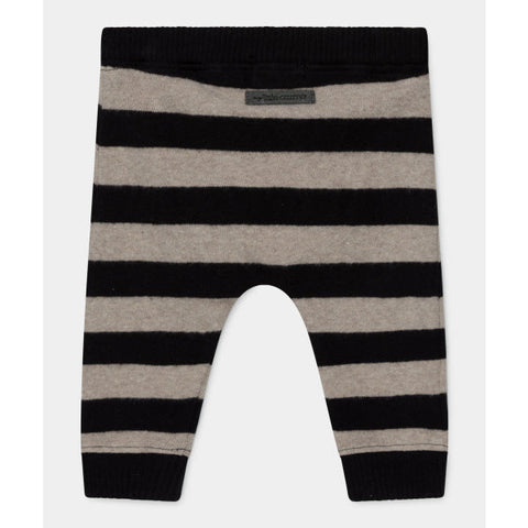 baby striped sweatpants in black/beige