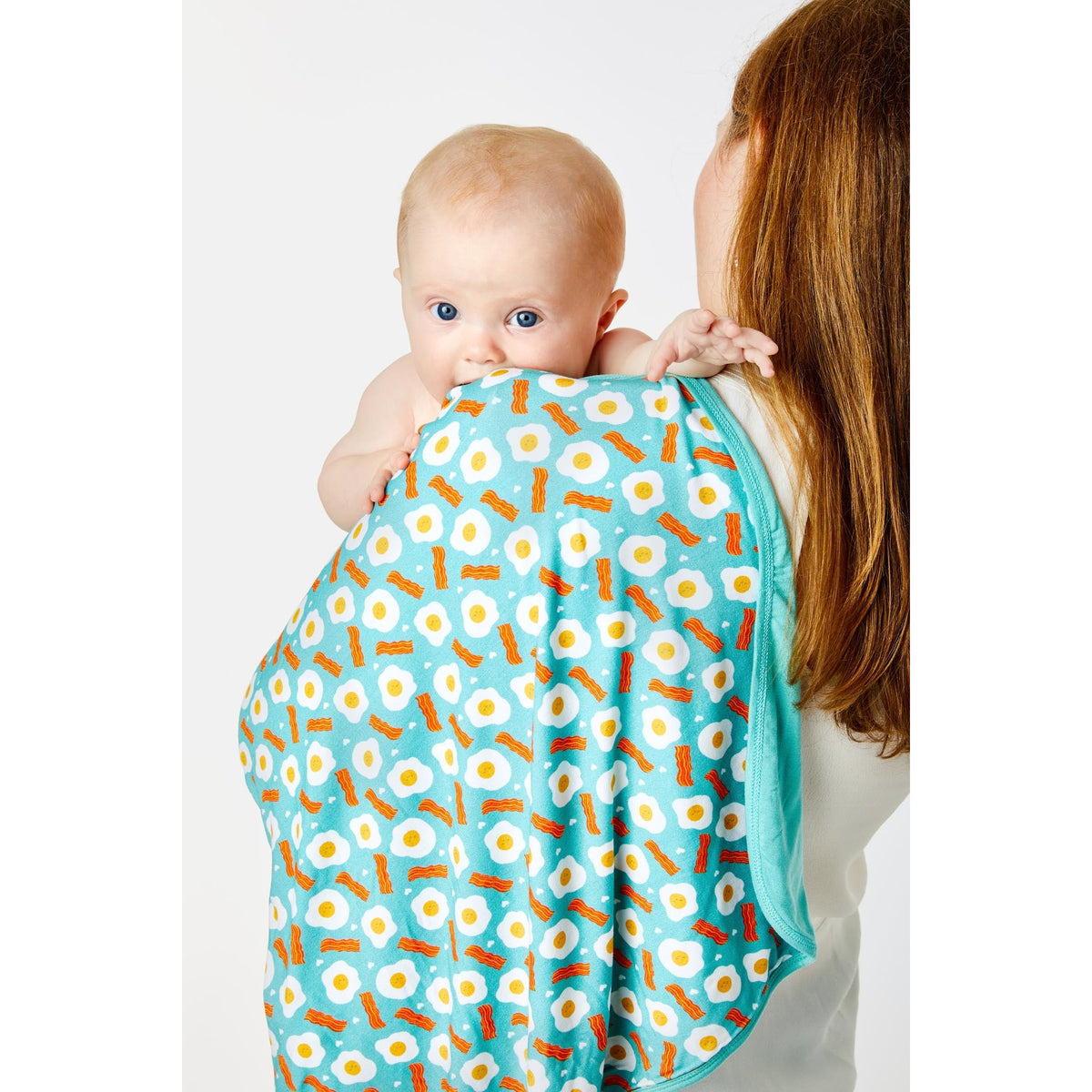 Stretchy Oversized Blanket - Bacon & Eggs Blue