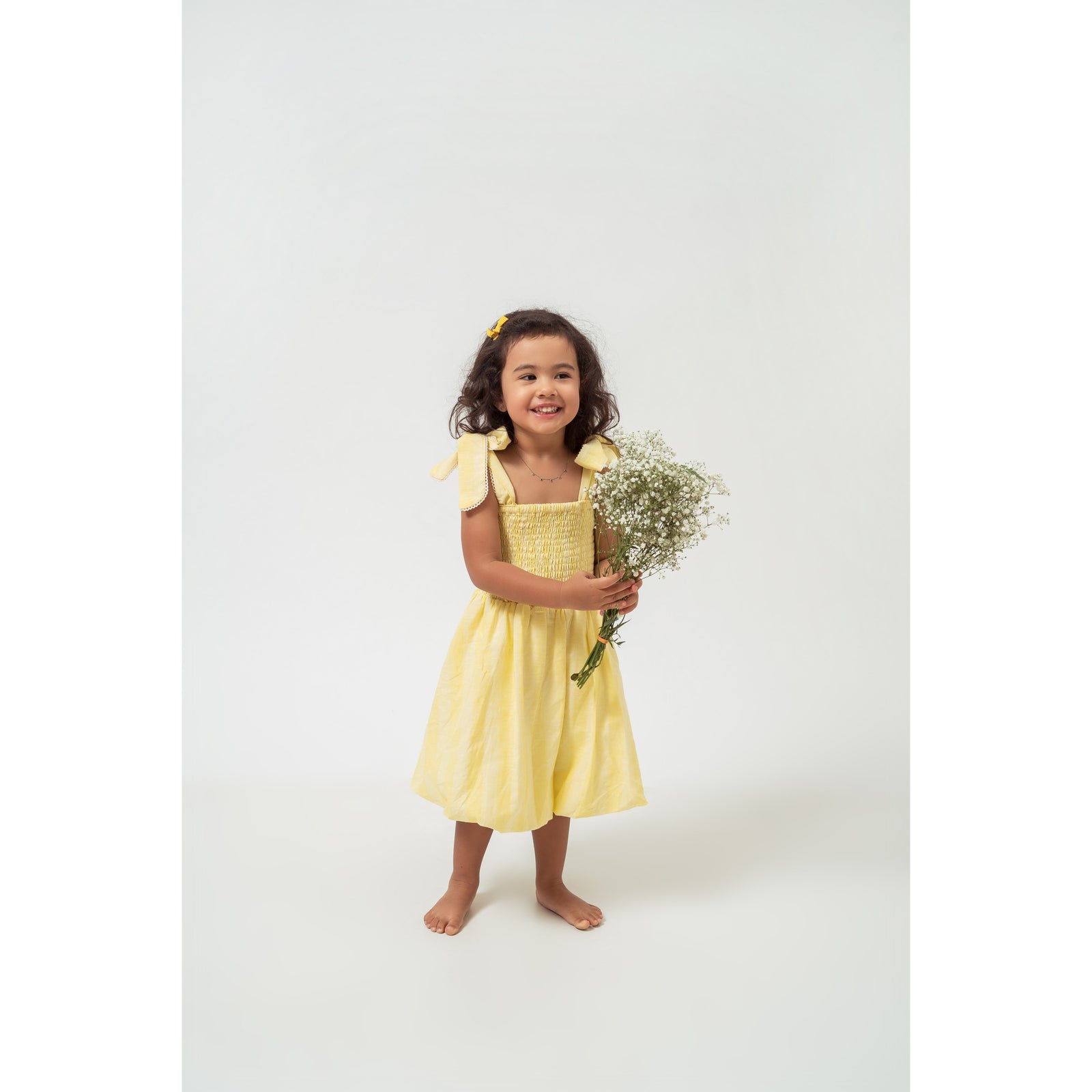 balloon dress in yellow