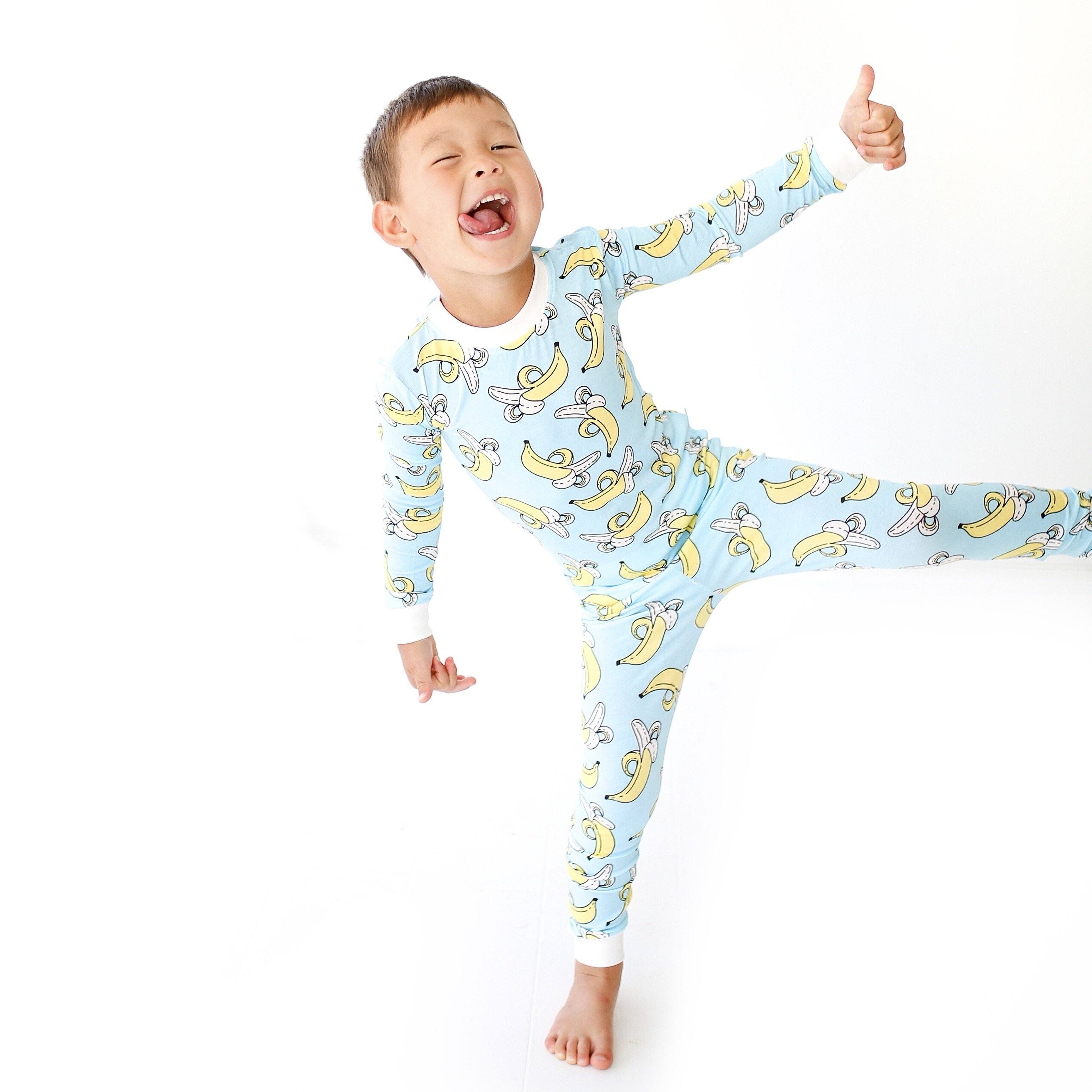 bananas two-piece bamboo viscose pajama set
