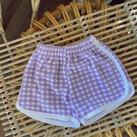 terry towel shorts in purple