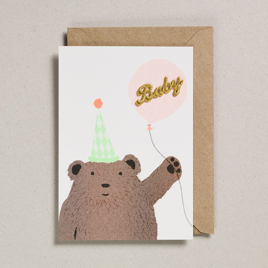 bear & balloon baby card