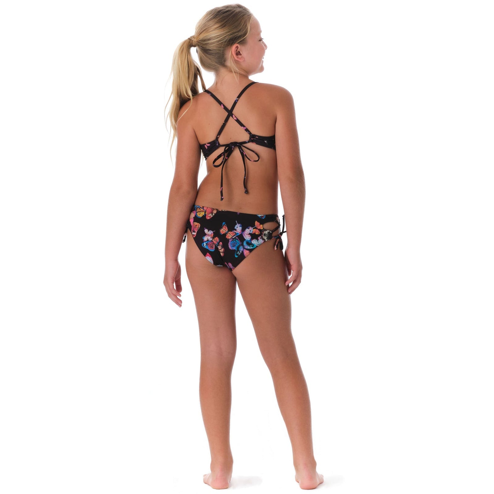 bikini suit in black butterfly