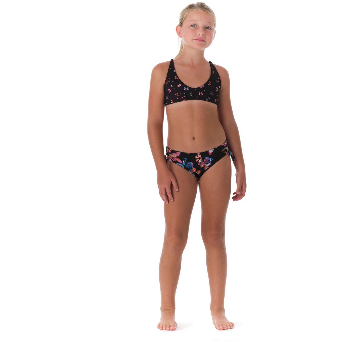 bikini suit in black butterfly