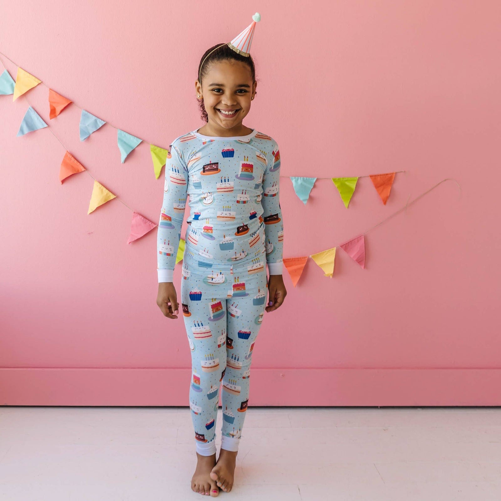 birthday cakes two-piece bamboo viscose pajama set