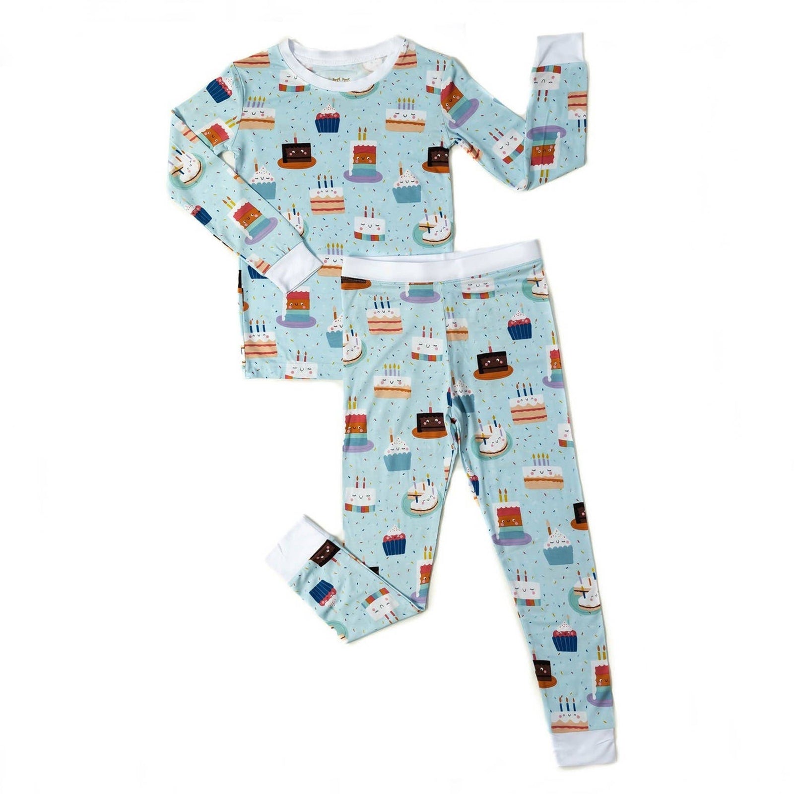 birthday cakes two-piece bamboo viscose pajama set