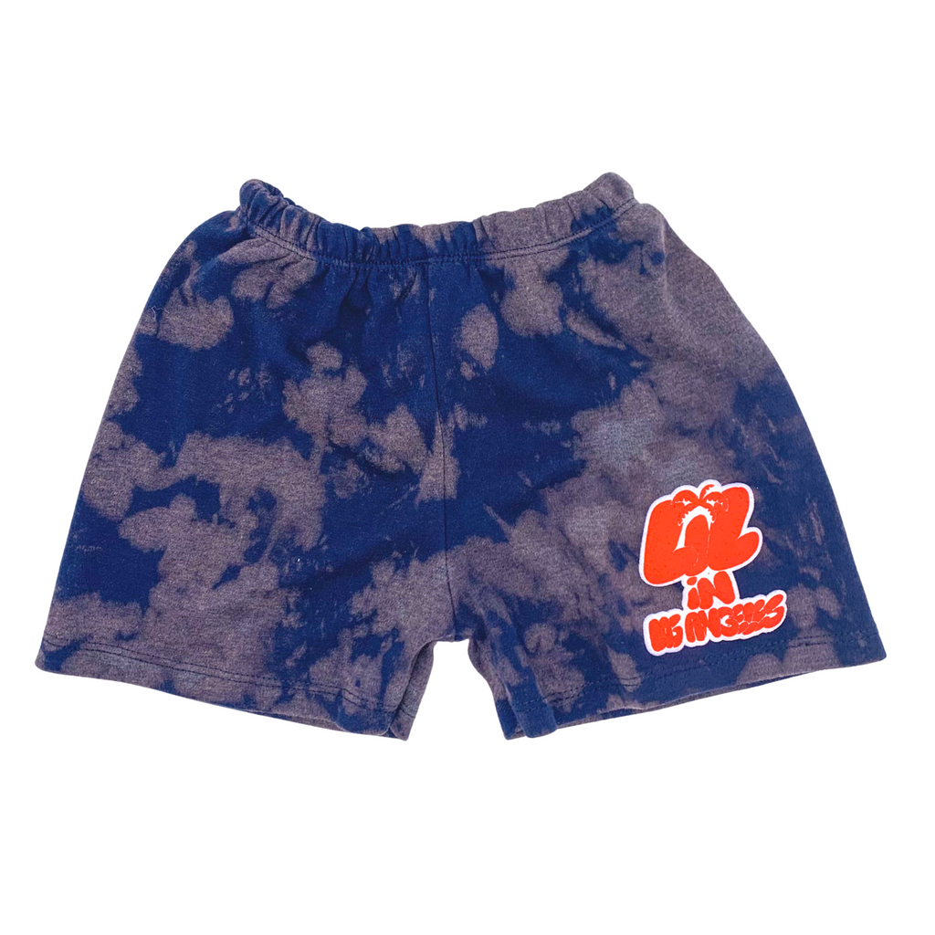 bleached shorts in blue