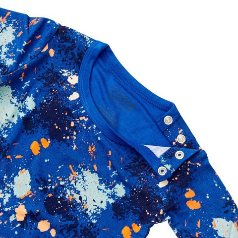 blue splatter long sleeve set
