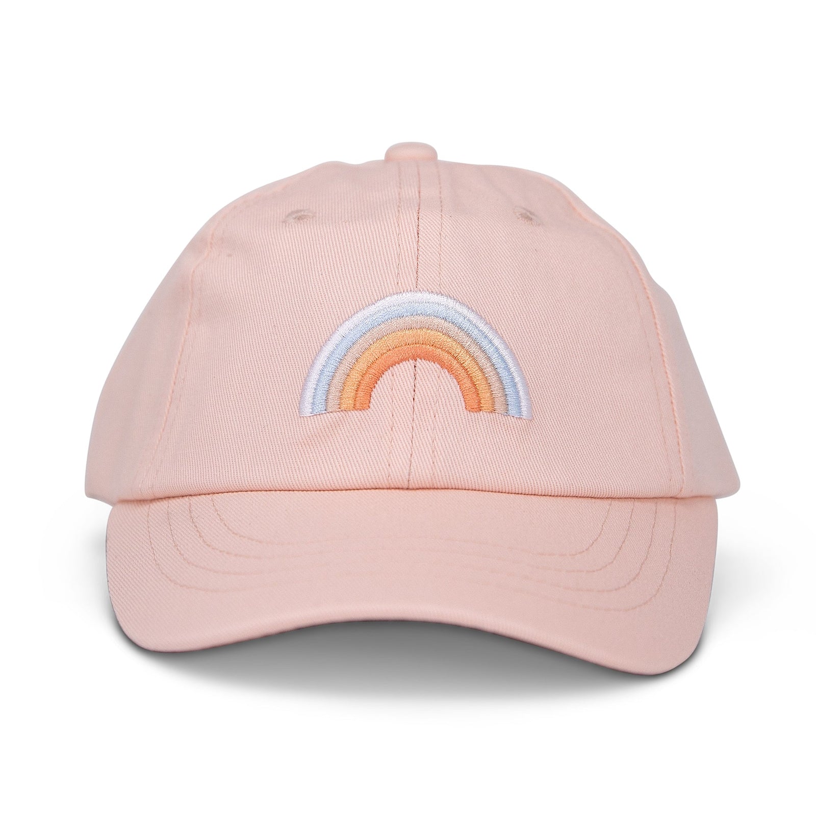 blushing rainbow hat