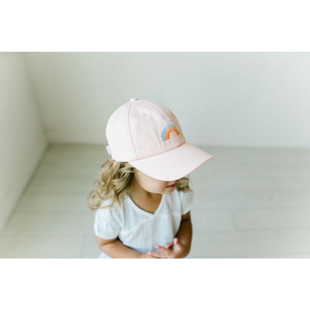 blushing rainbow hat