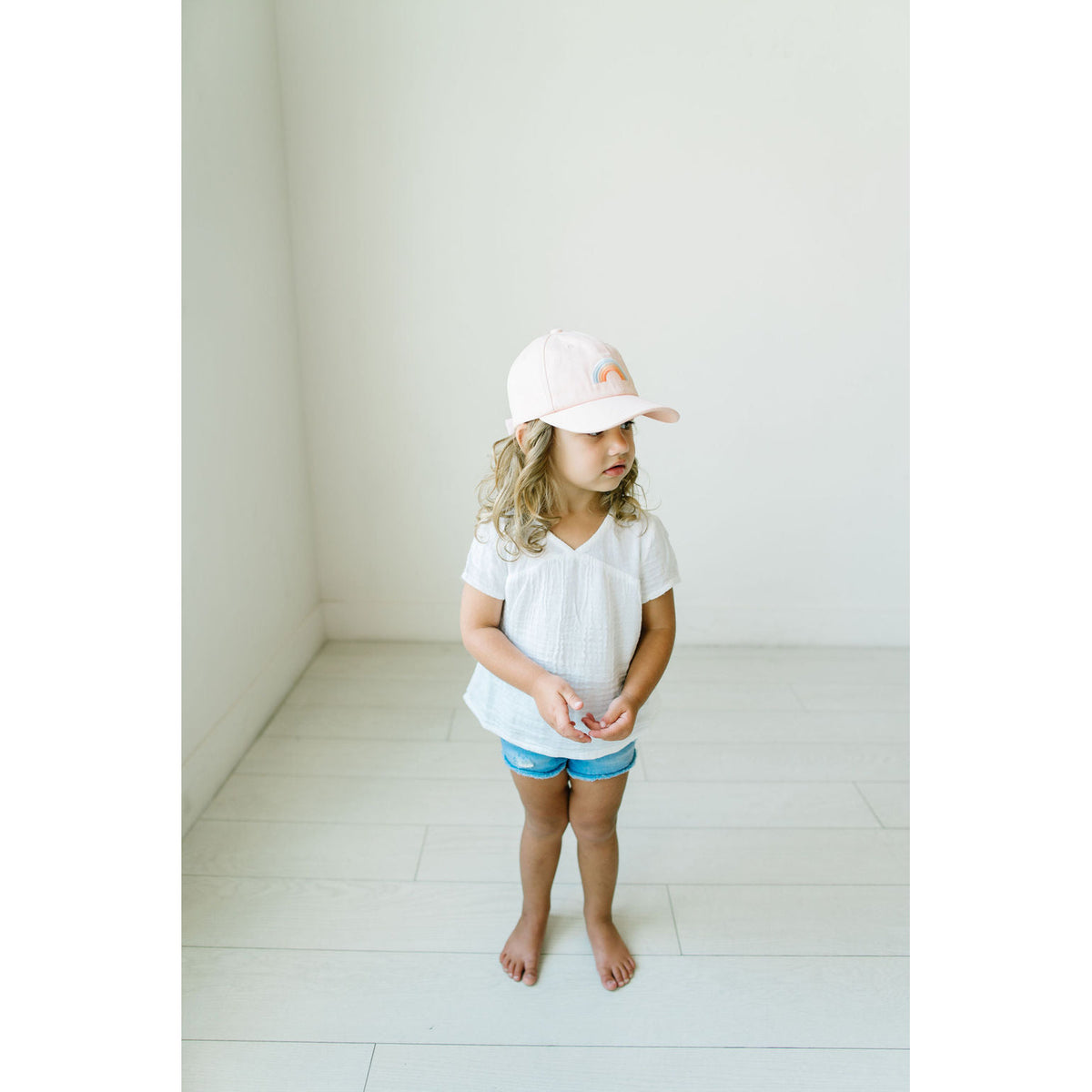 blushing rainbow hat