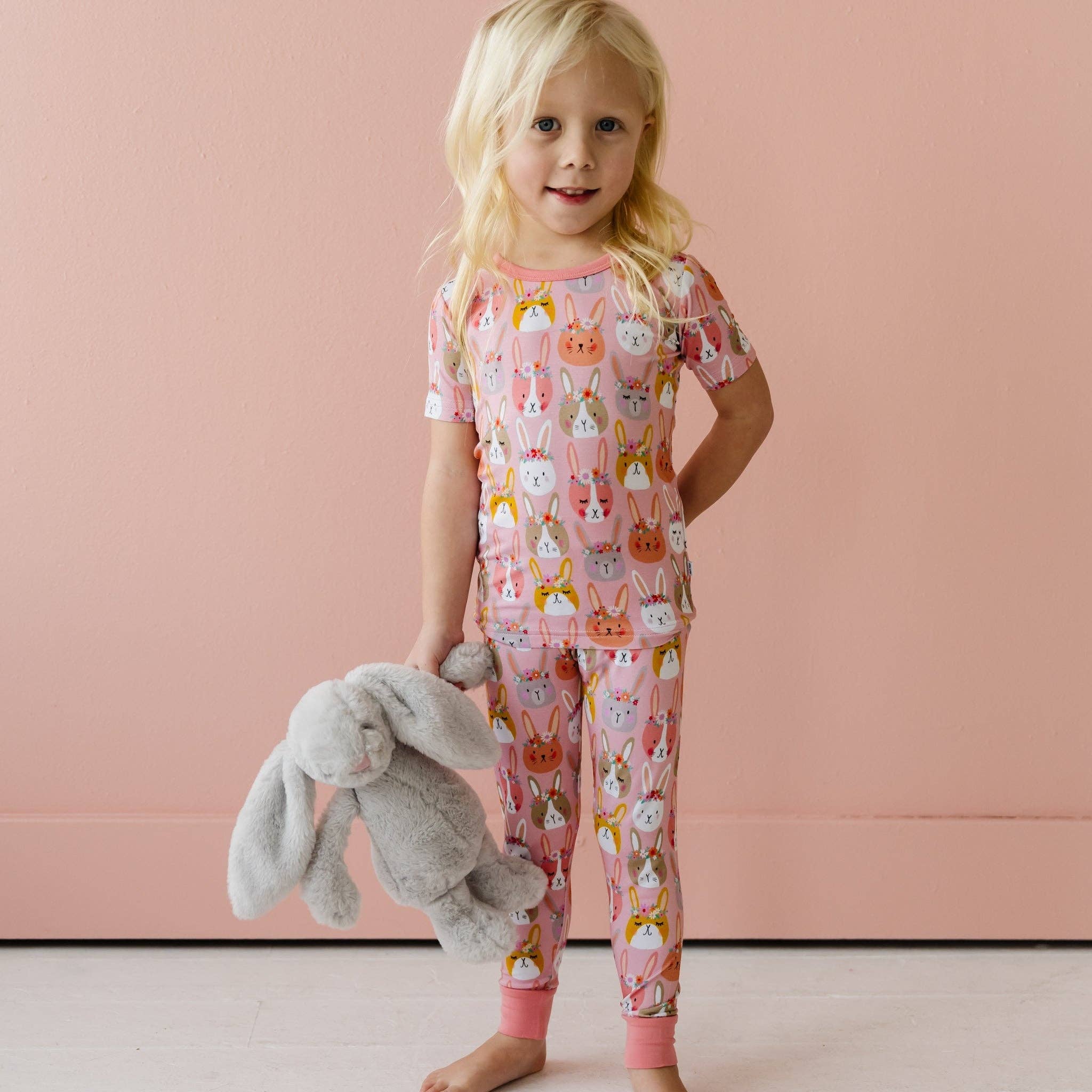 boho bunnies two-piece s/s bamboo viscose pajama set