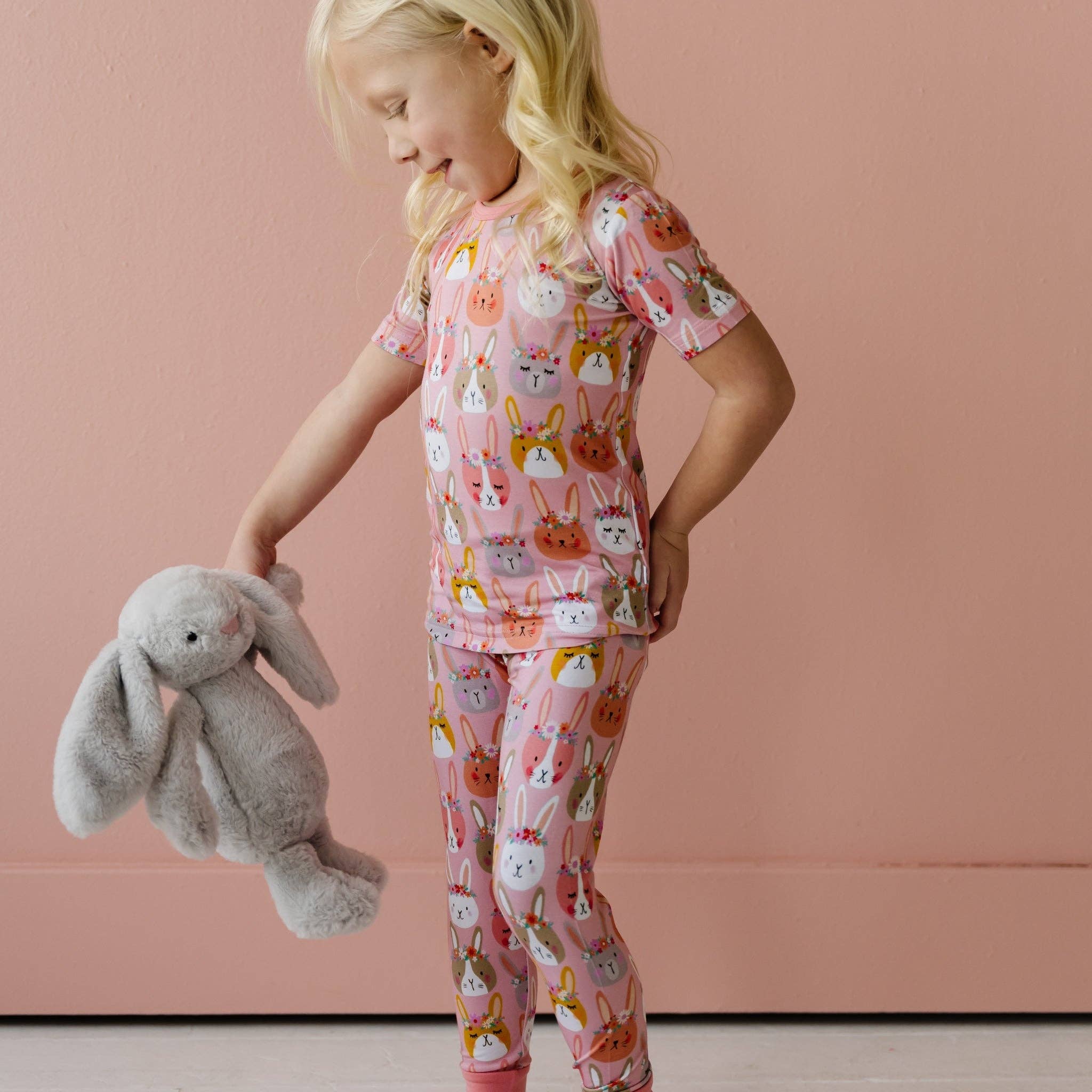 boho bunnies two-piece s/s bamboo viscose pajama set