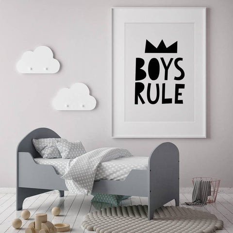 boy rule wall print