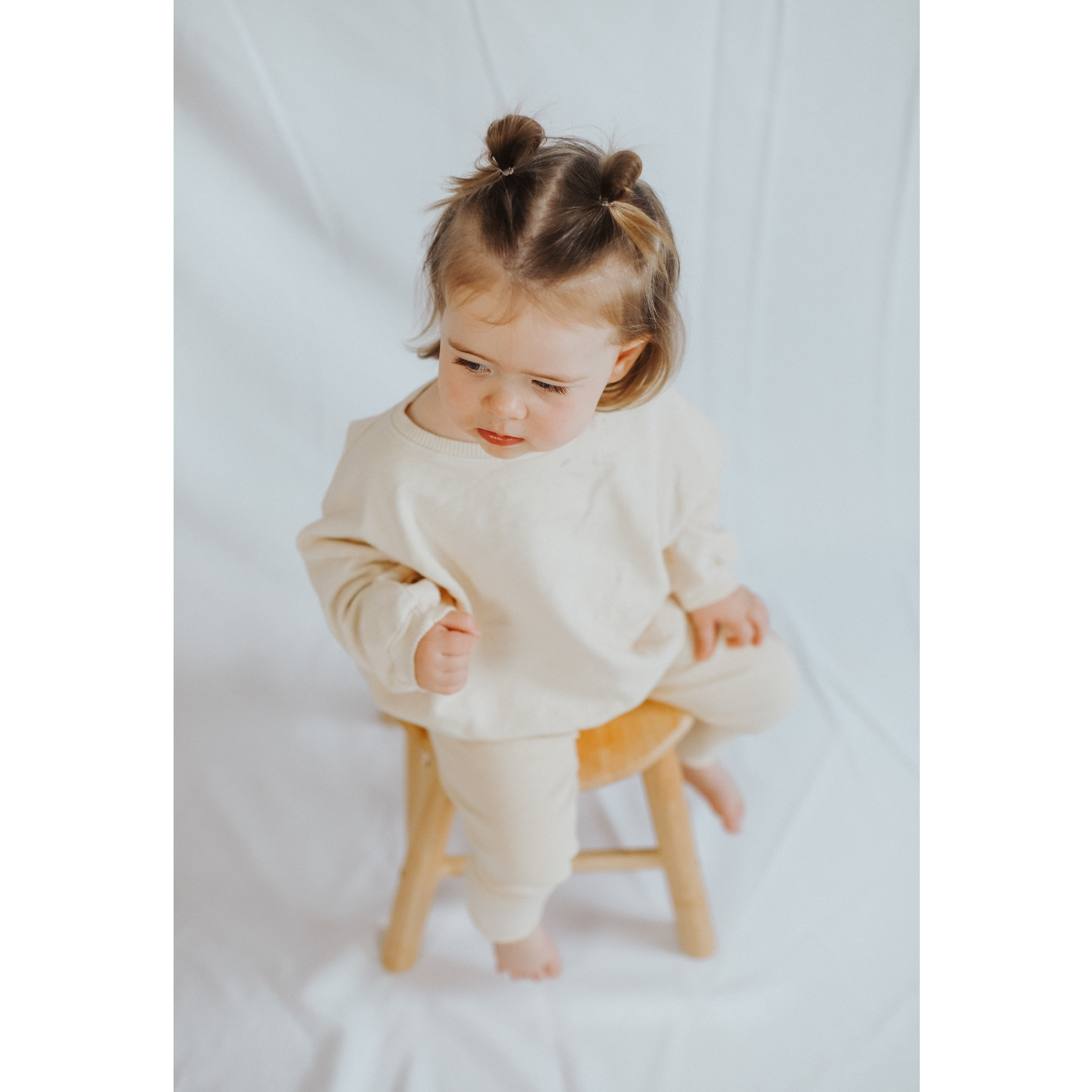 cream crewneck lounge set