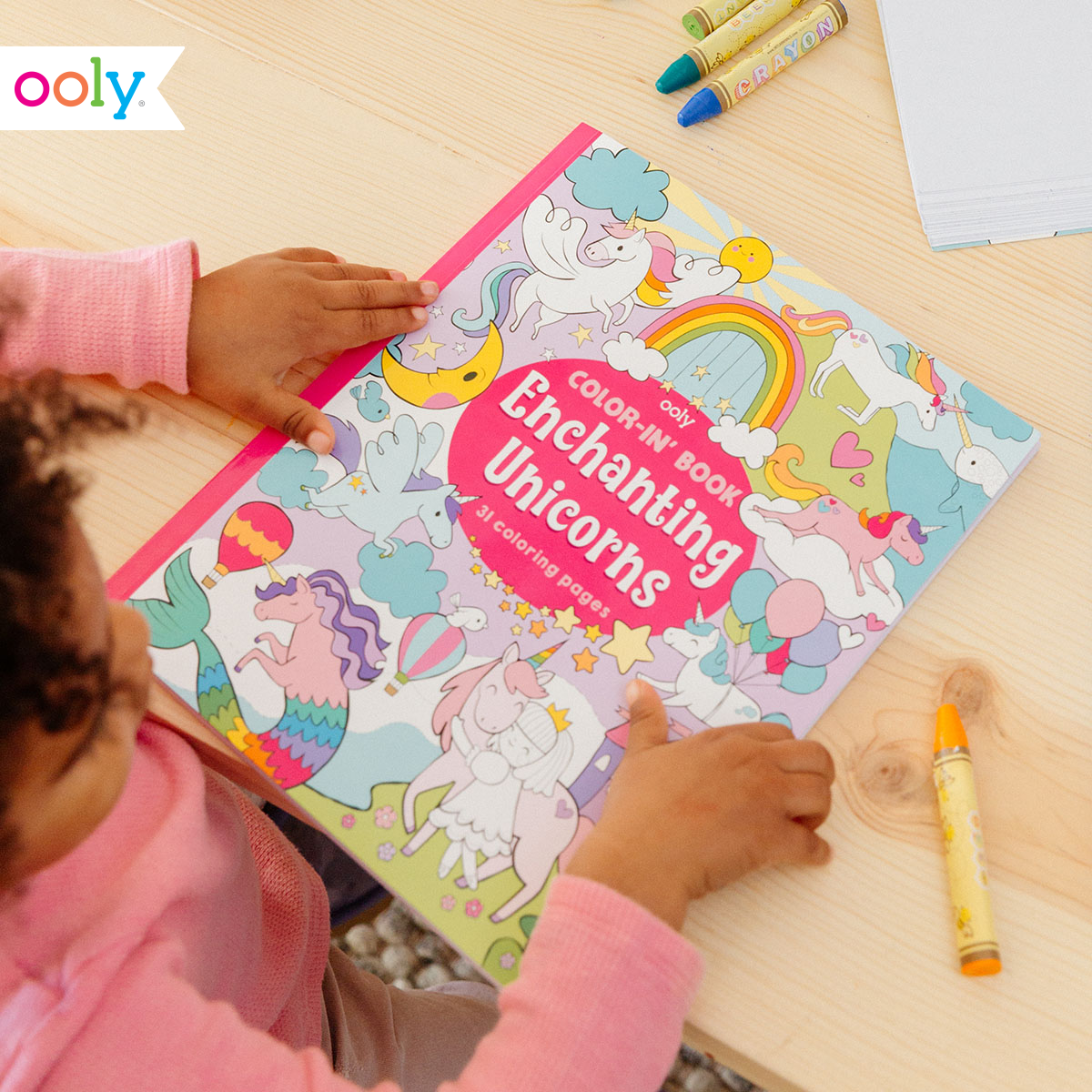 color-in book in enchanting unicorns