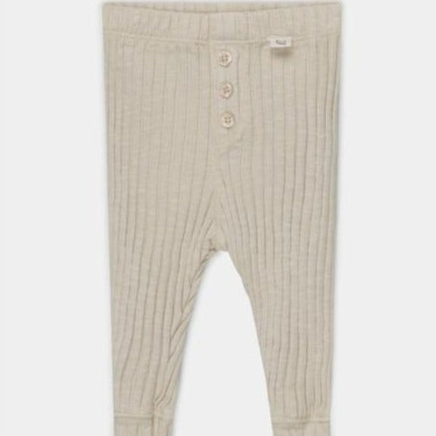 cotton rib knit leggings in stone