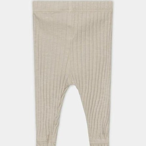 cotton rib knit leggings in stone