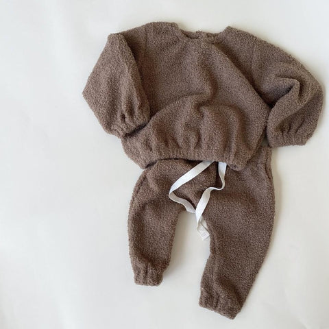 cozy trackie in chocolate teddy