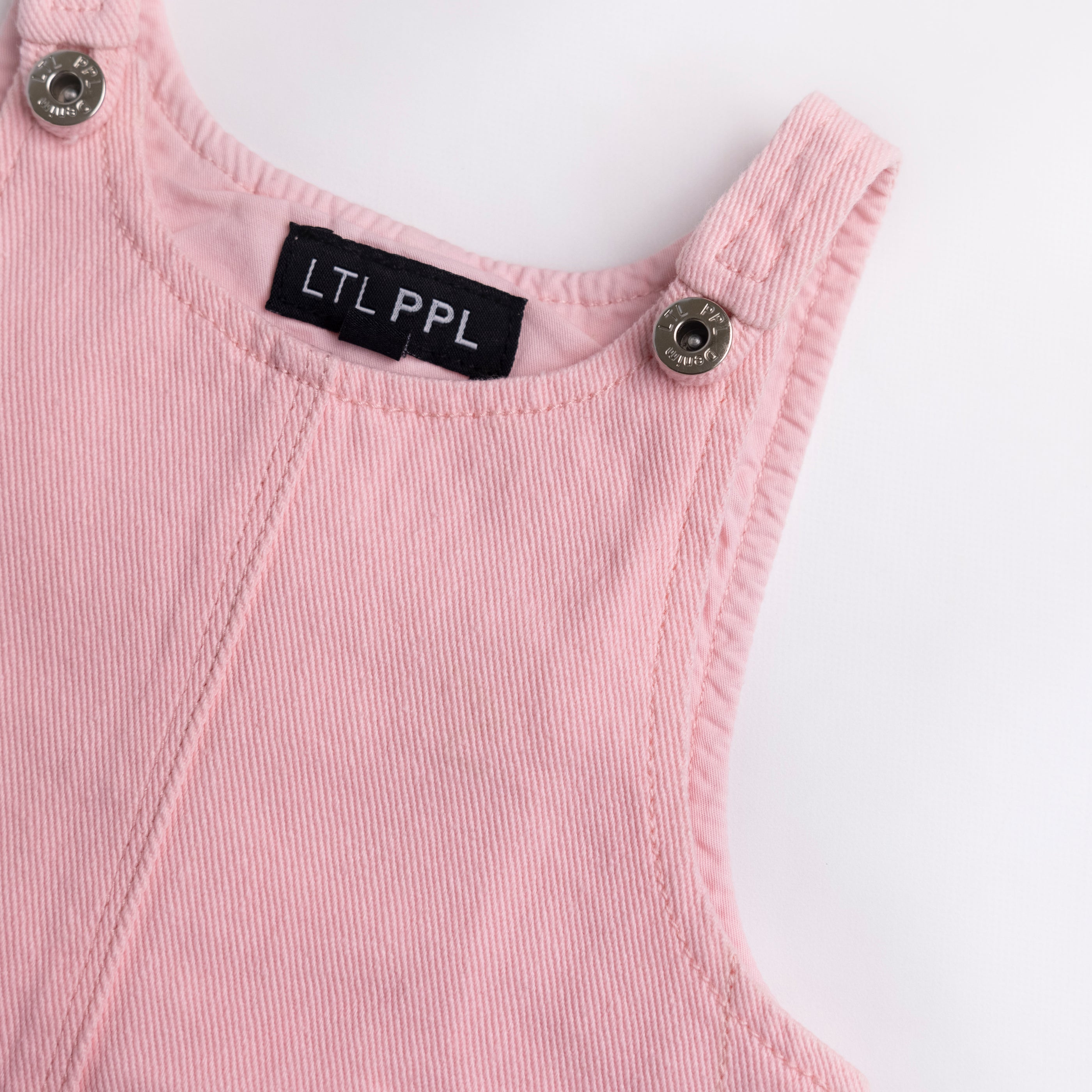denim pinafore dress in pink