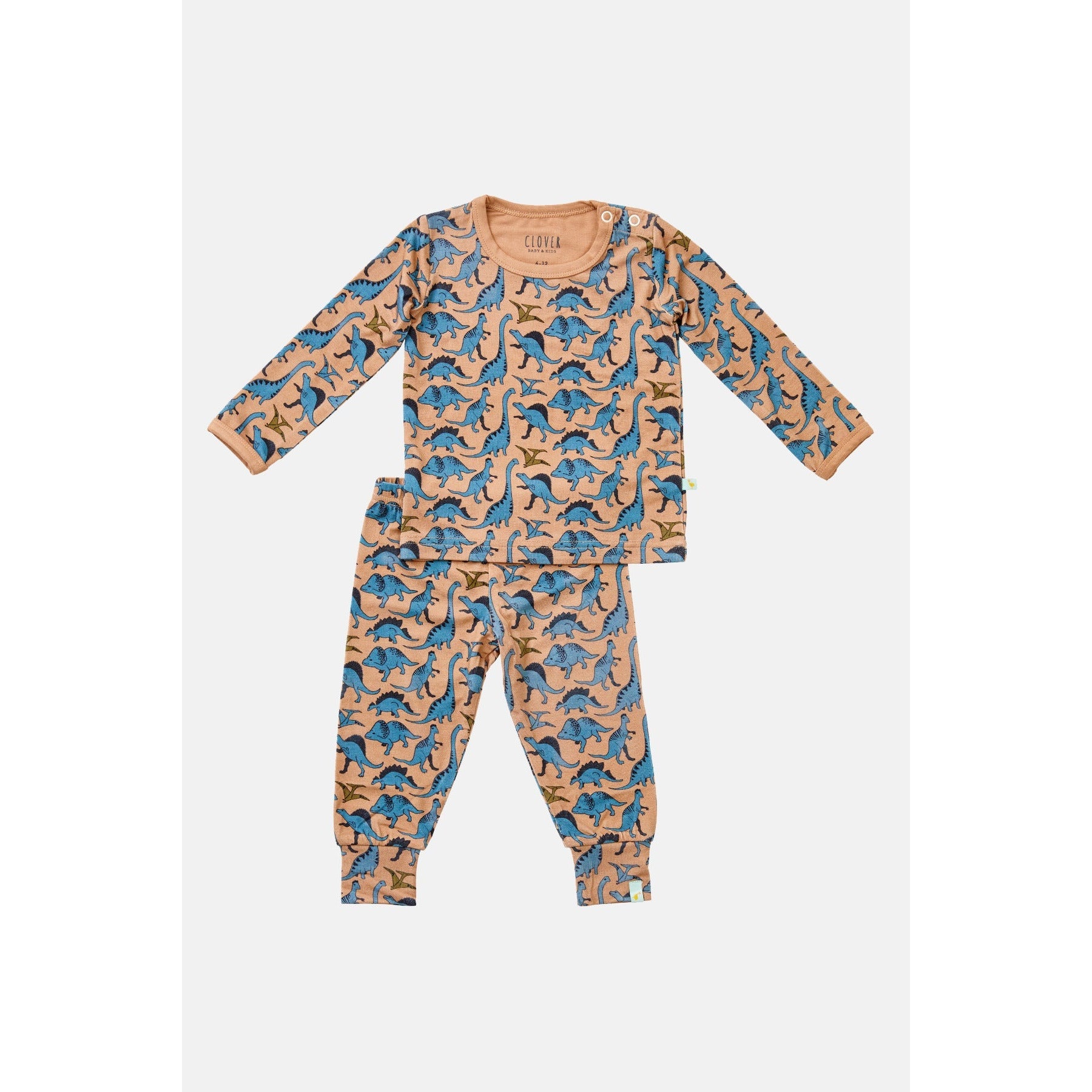 Long Sleeve Pajama Set - Dinos Khaki