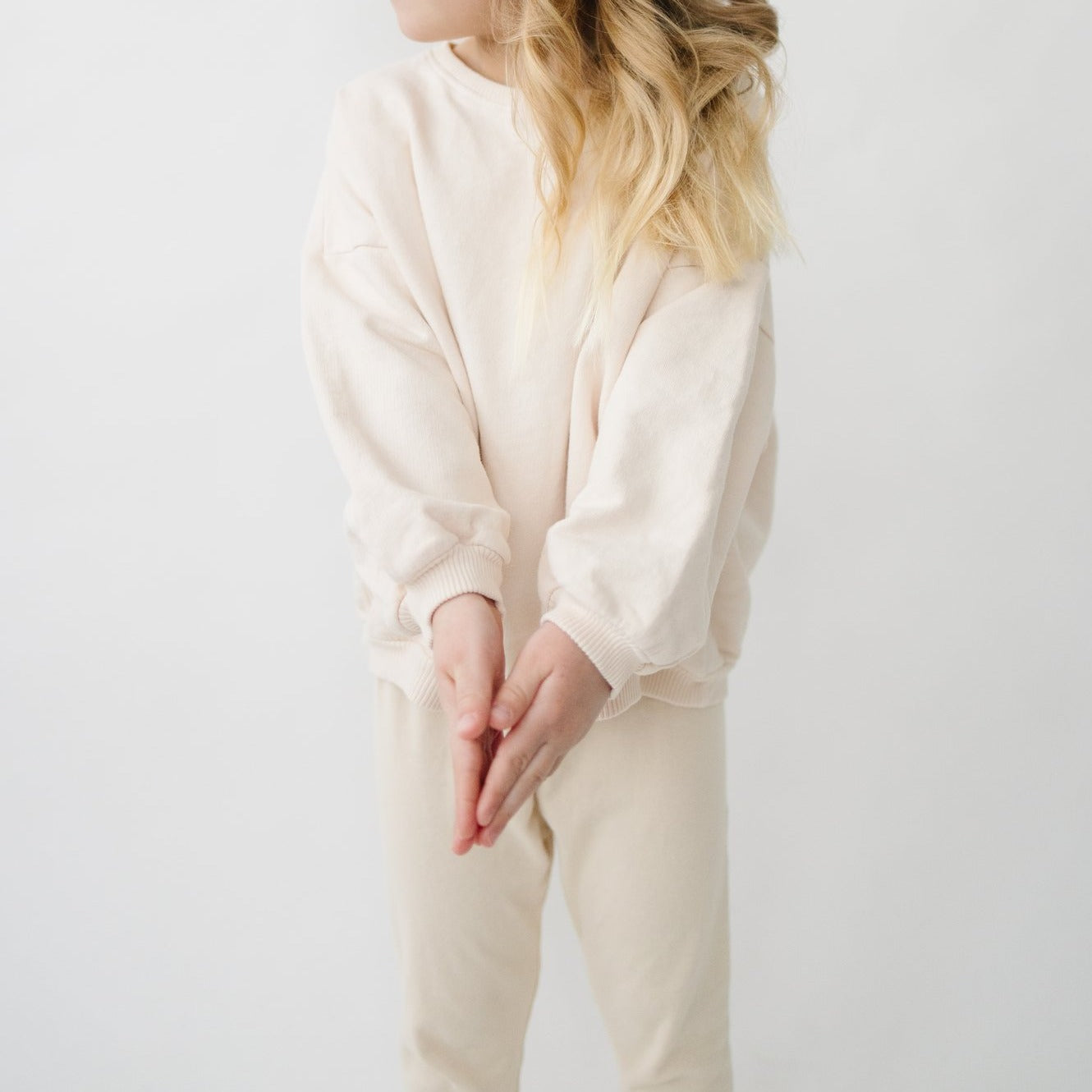 cream crewneck lounge set