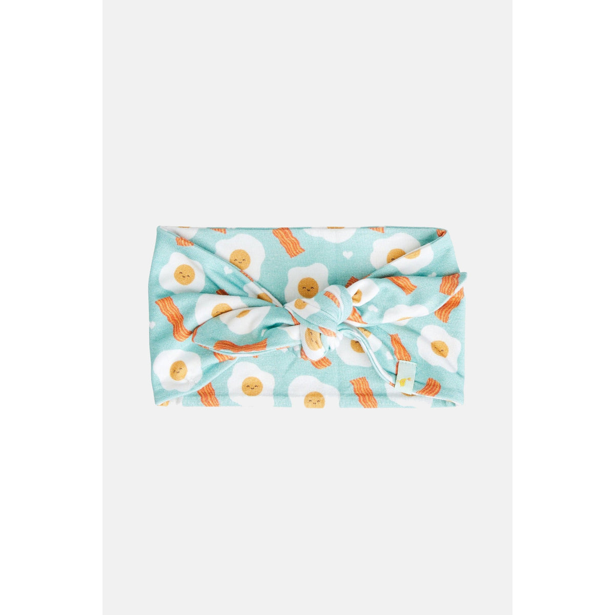 Bow Headband - Bacon &amp; Eggs Blue