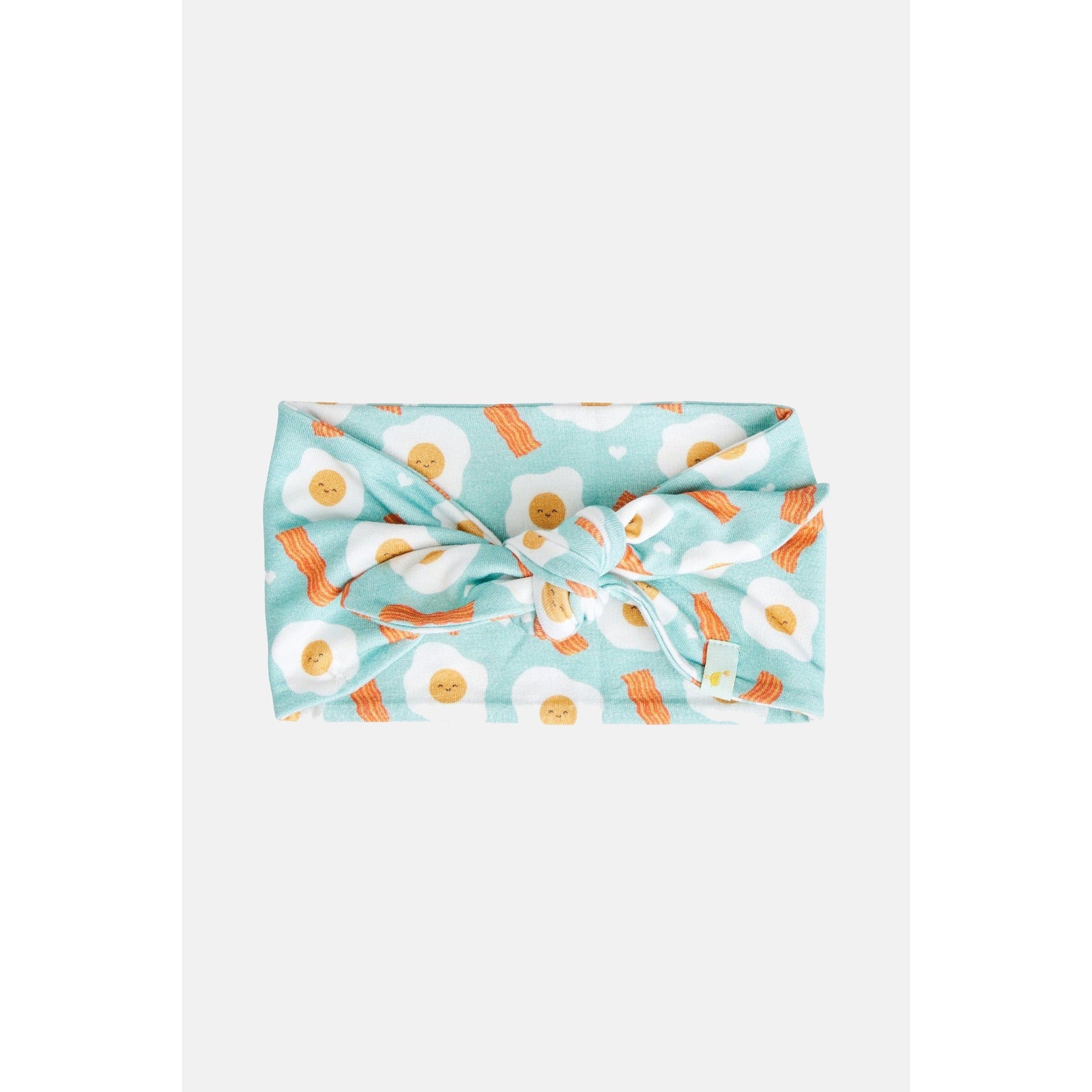 Bow Headband - Bacon & Eggs Blue