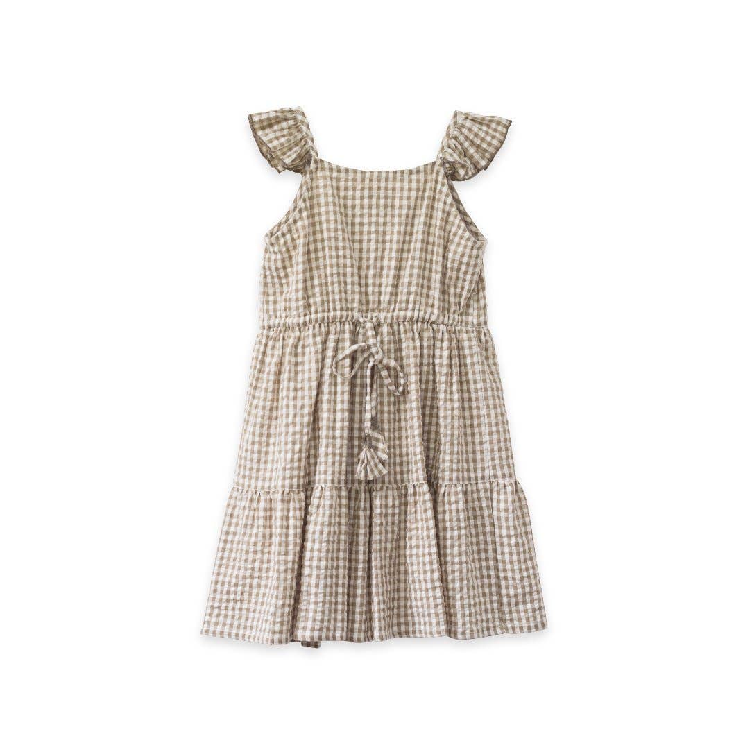 elisa dress in fennel searsucker