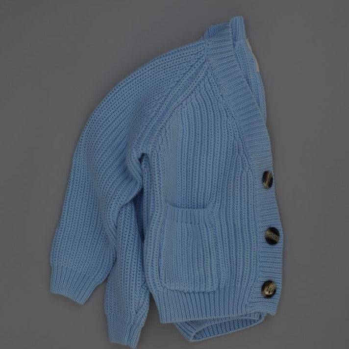 eorthe baby & kids chunky knit cardigan in azure