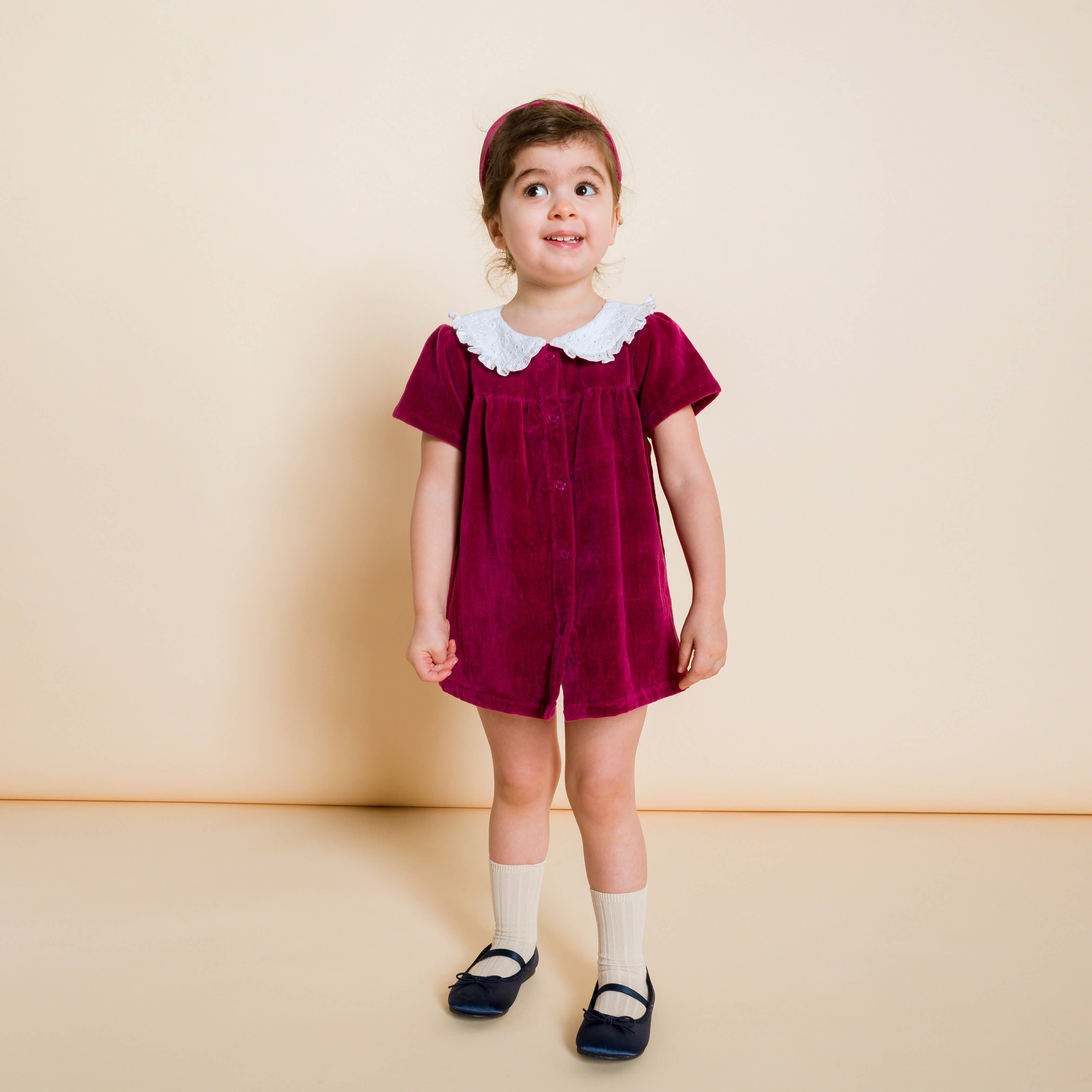 fae dress in berry velvet
