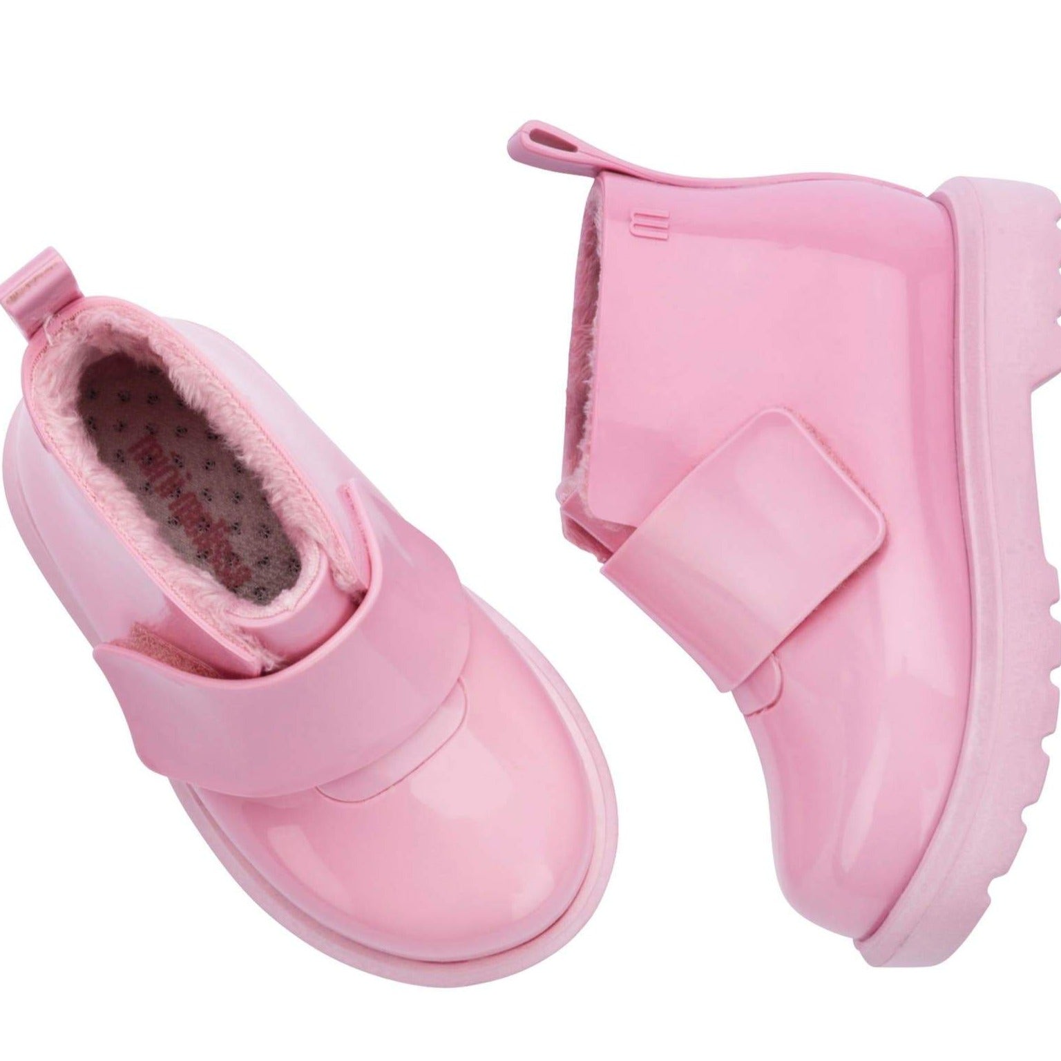 faux fur lined chelsea boot in pink