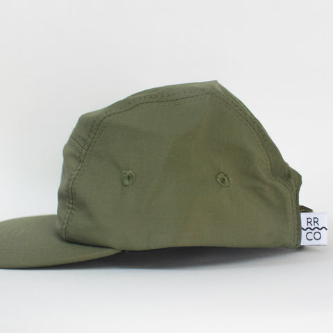 five-panel hat in moss