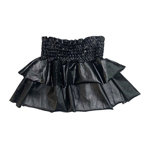 PREORDER leather smocked skirt