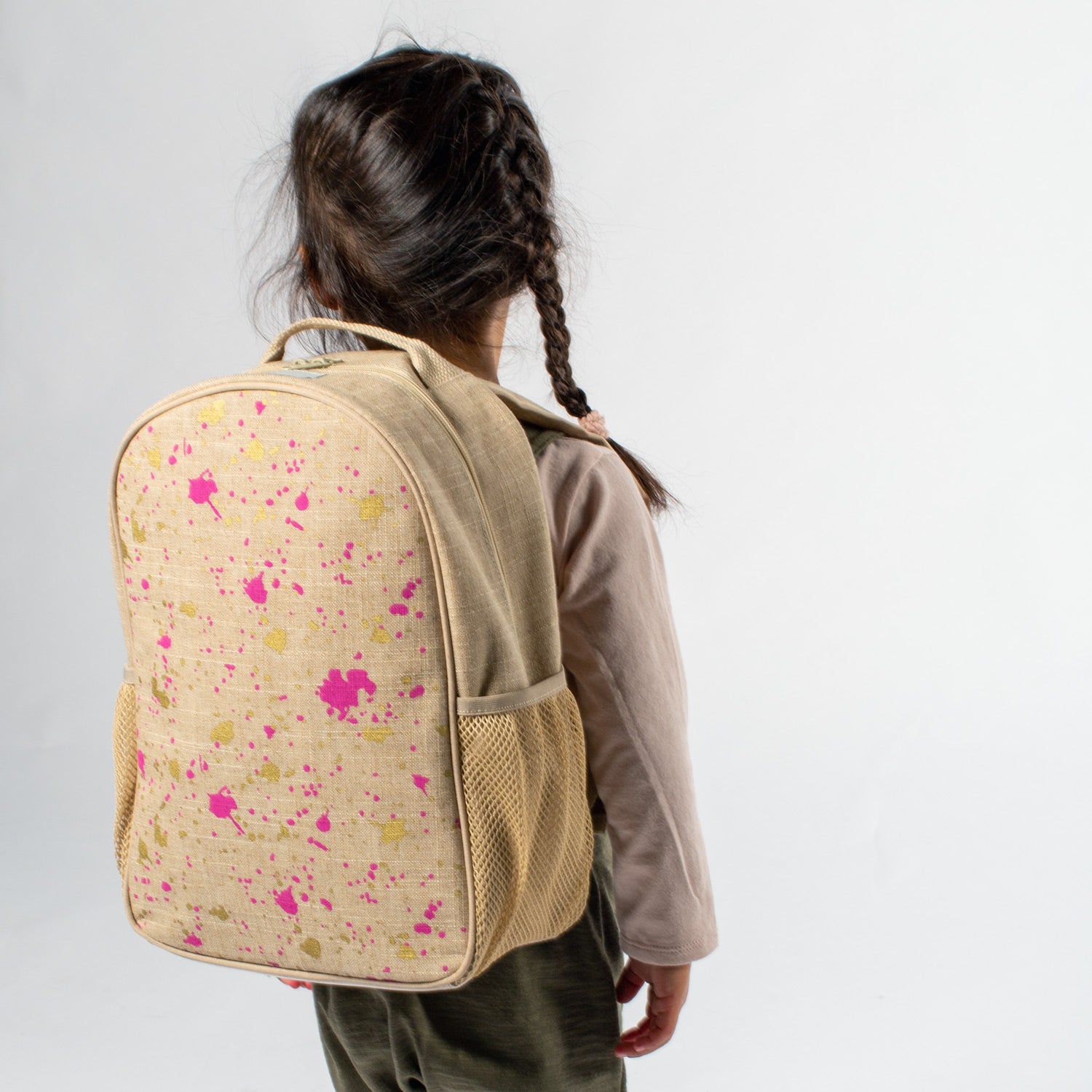 fuchsia + gold splatter toddler backpack
