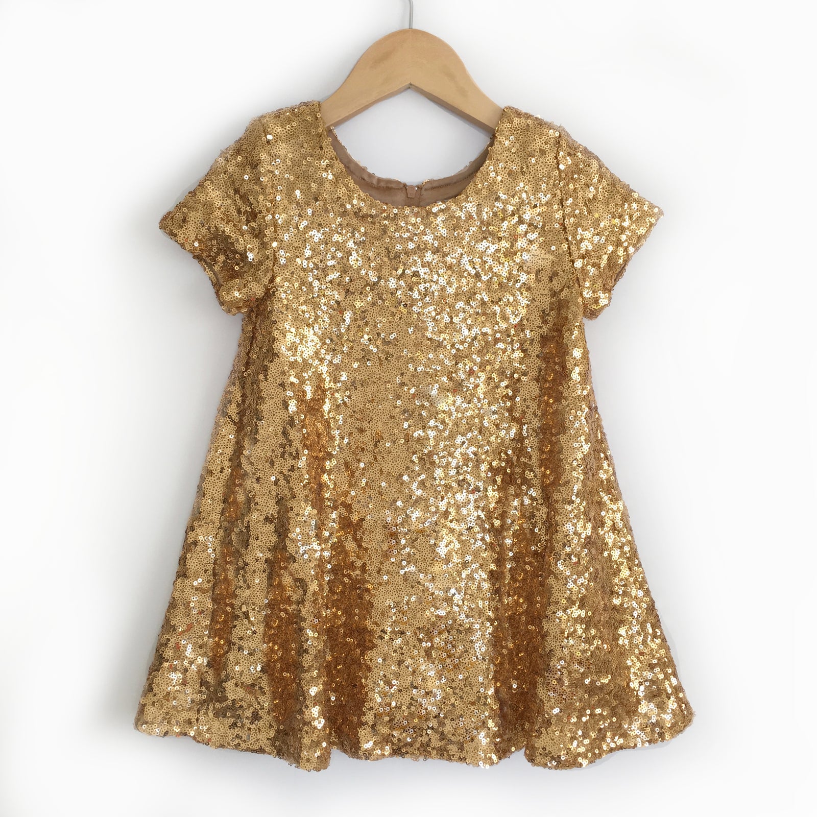 gold sequin dress