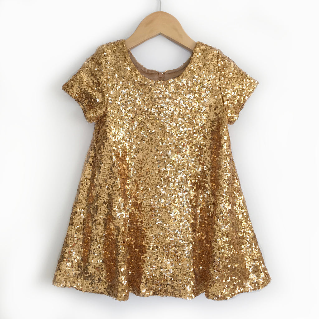 gold sequin dress