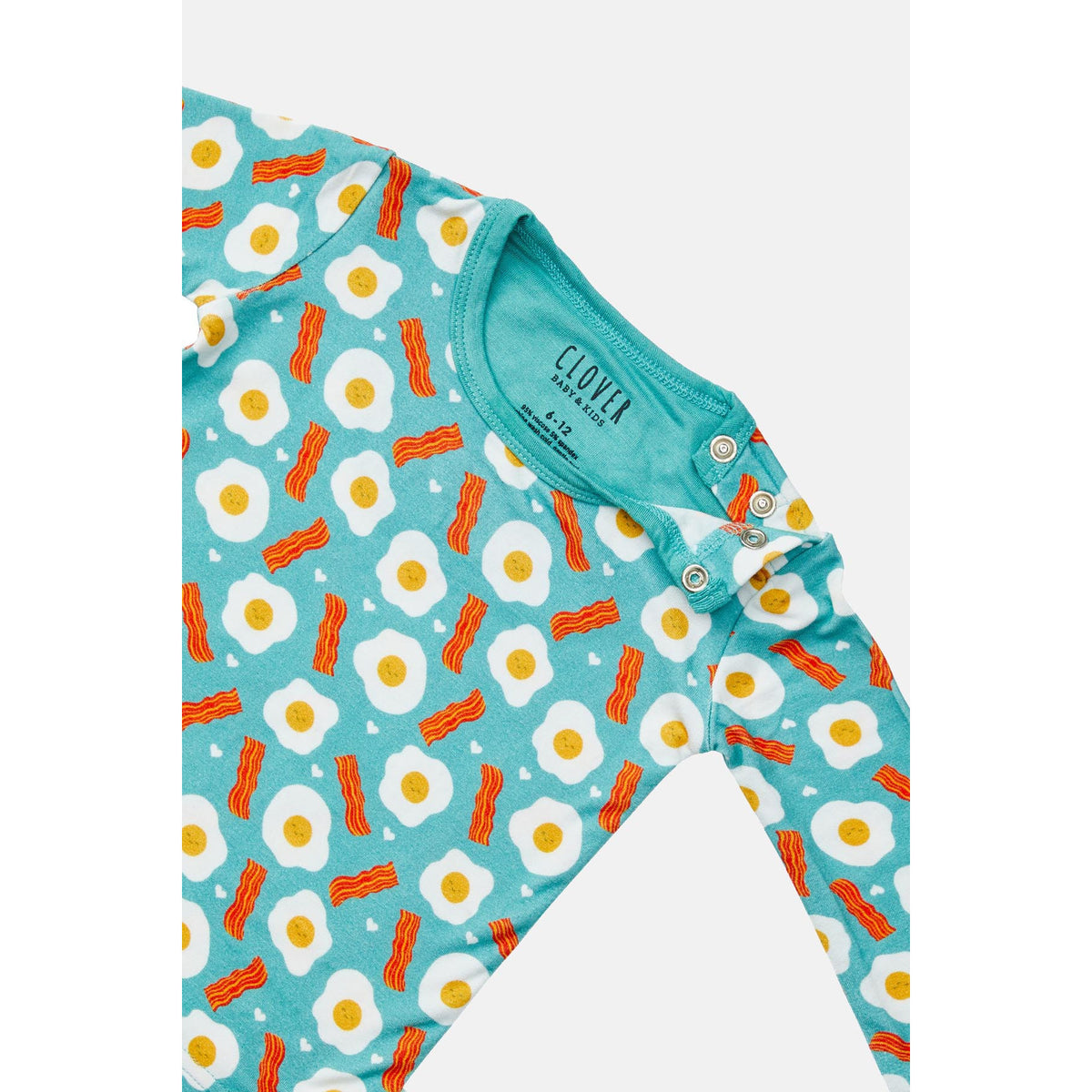 Long Sleeve Pajama Set - Bacon & Eggs Blue