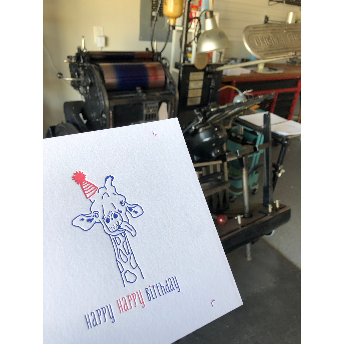 happy giraffe birthday card