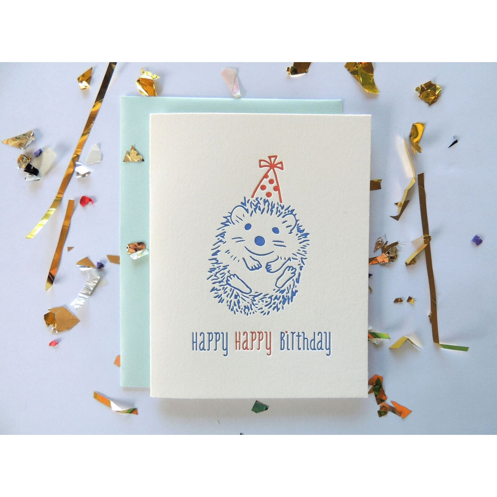 happy hedgehog birthday card