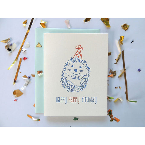 happy hedgehog birthday card