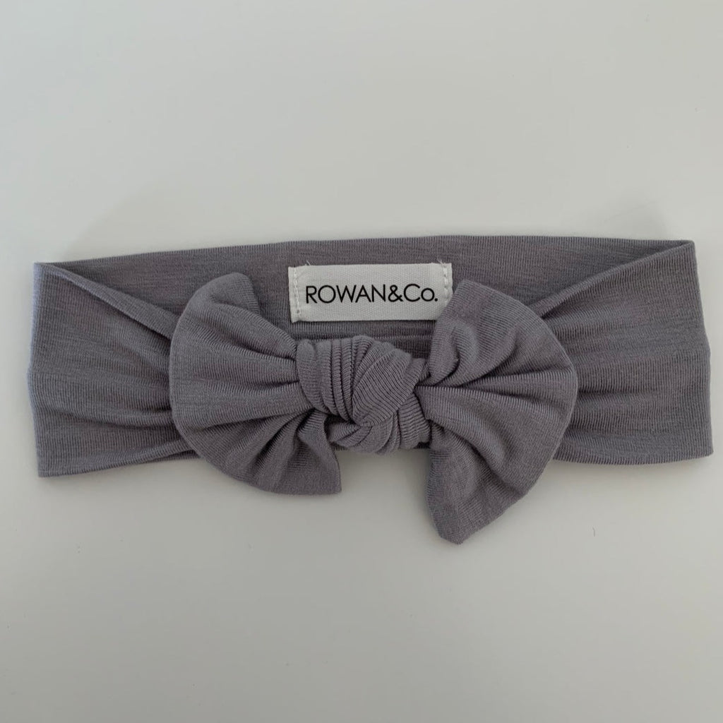 head wrap bow in grey