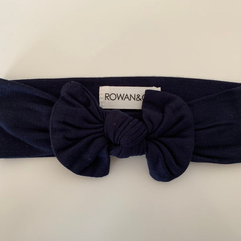 head wrap bow in navy