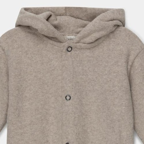 hooded baby sweater jacket in beige