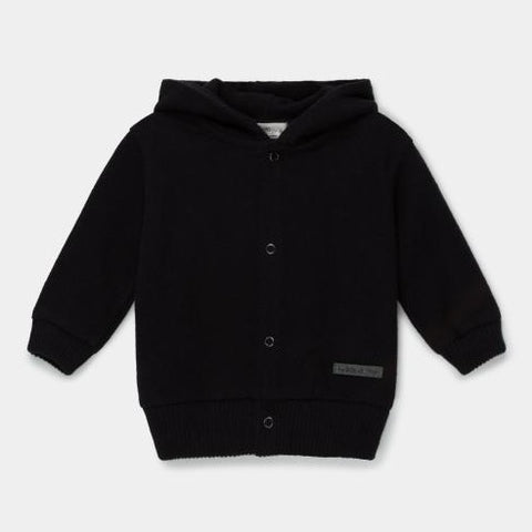 hooded baby sweater jacket in black